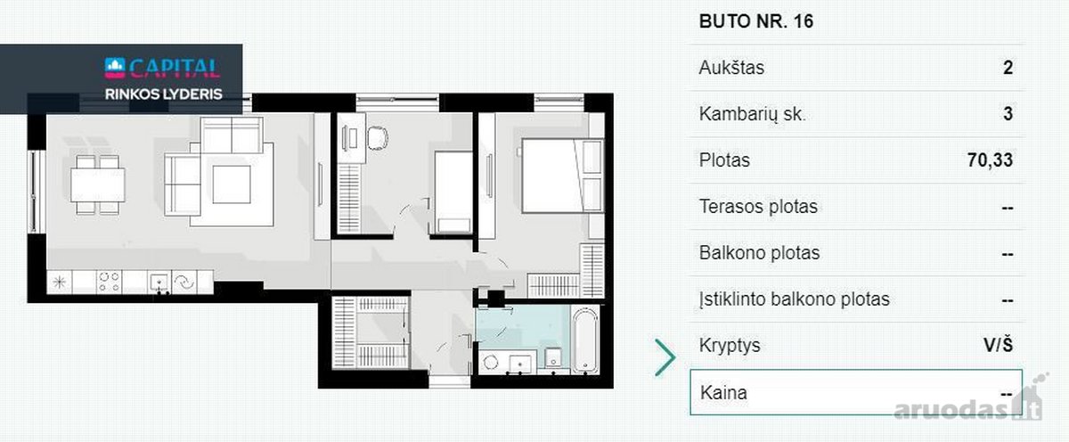 Nuomojamas 3 Kambarių Butas Žvėryne, Elnių G. 9 - nuotraukos Nr. 19