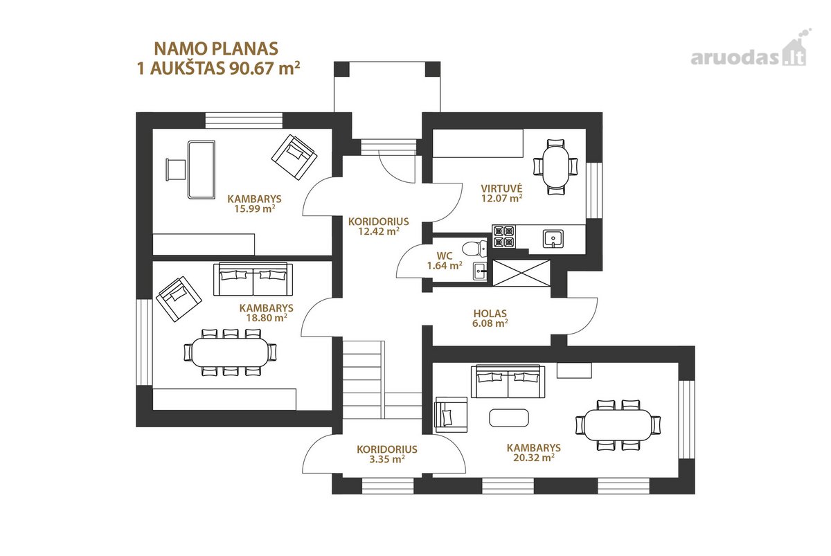Parduodamas Erdvus Namas Balsiuose Su 11 Arų - nuotraukos Nr. 24