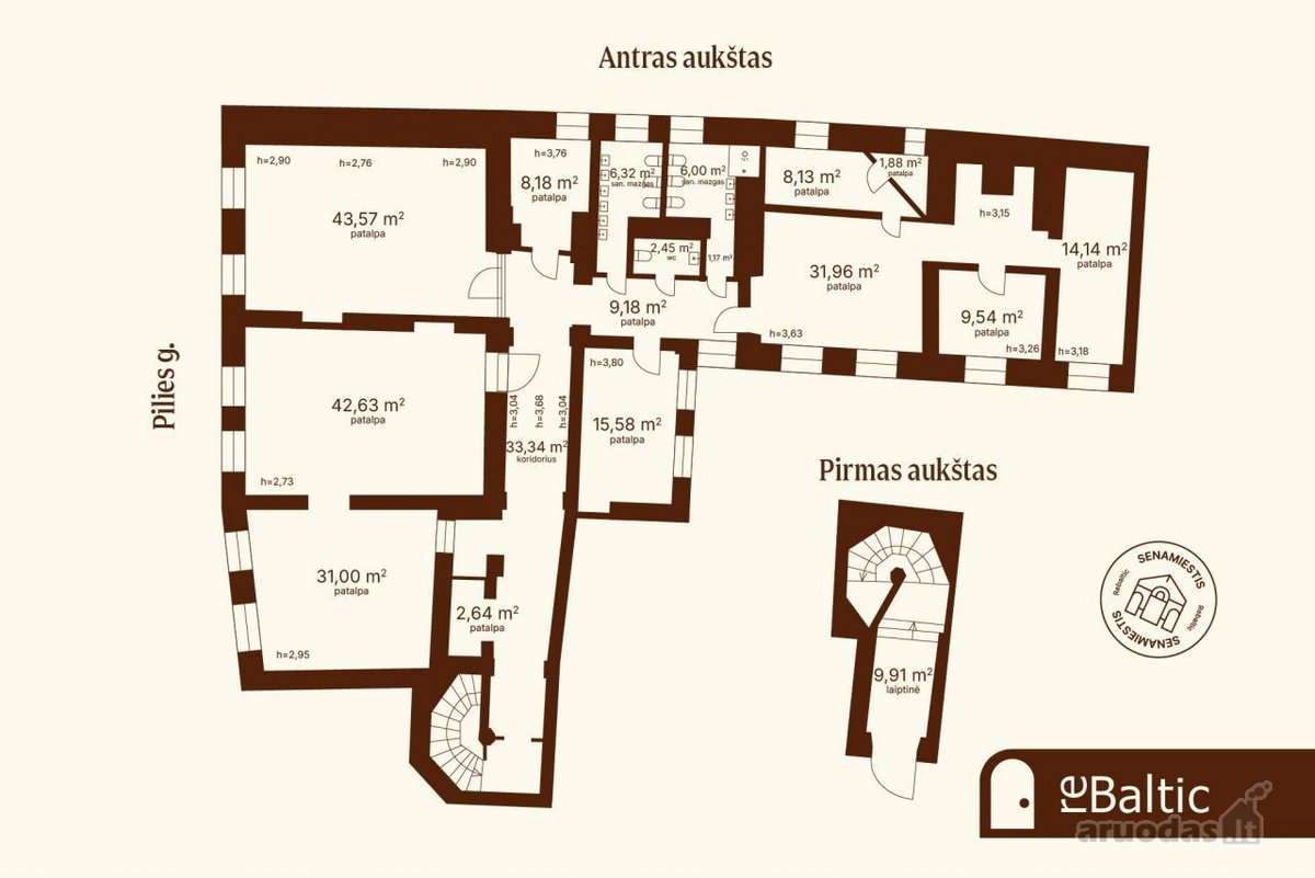 Erdvios patalpos ypatingoje vietoje Vilniaus - nuotraukos Nr. 19
