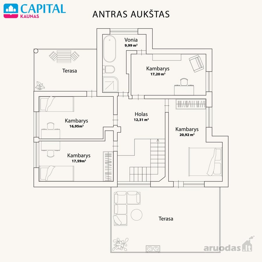Parduodamas Erdvus Funkcionaliai Išplanuotas - nuotraukos Nr. 25