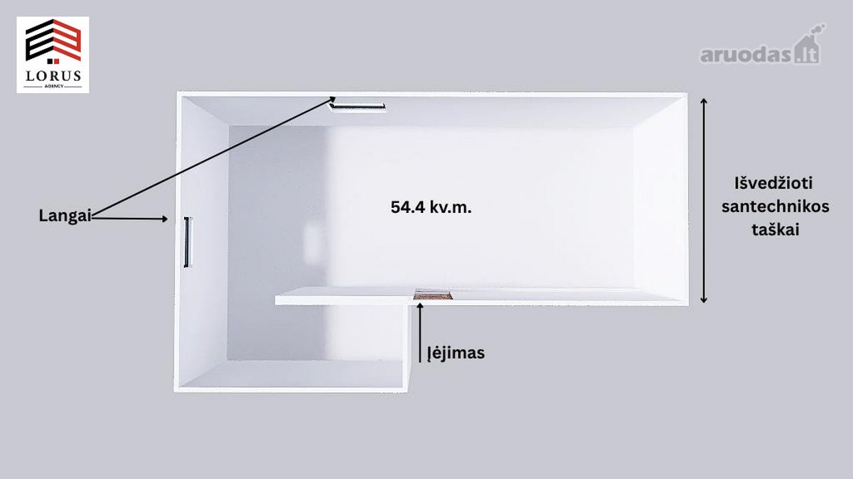 Parduodamas 54kv.m. Investicinis Objektas - nuotraukos Nr. 6
