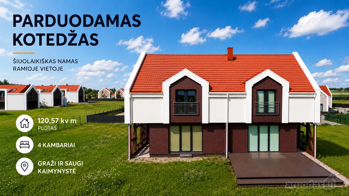 Parduodamas erdvus kotedžas Grabių k.,