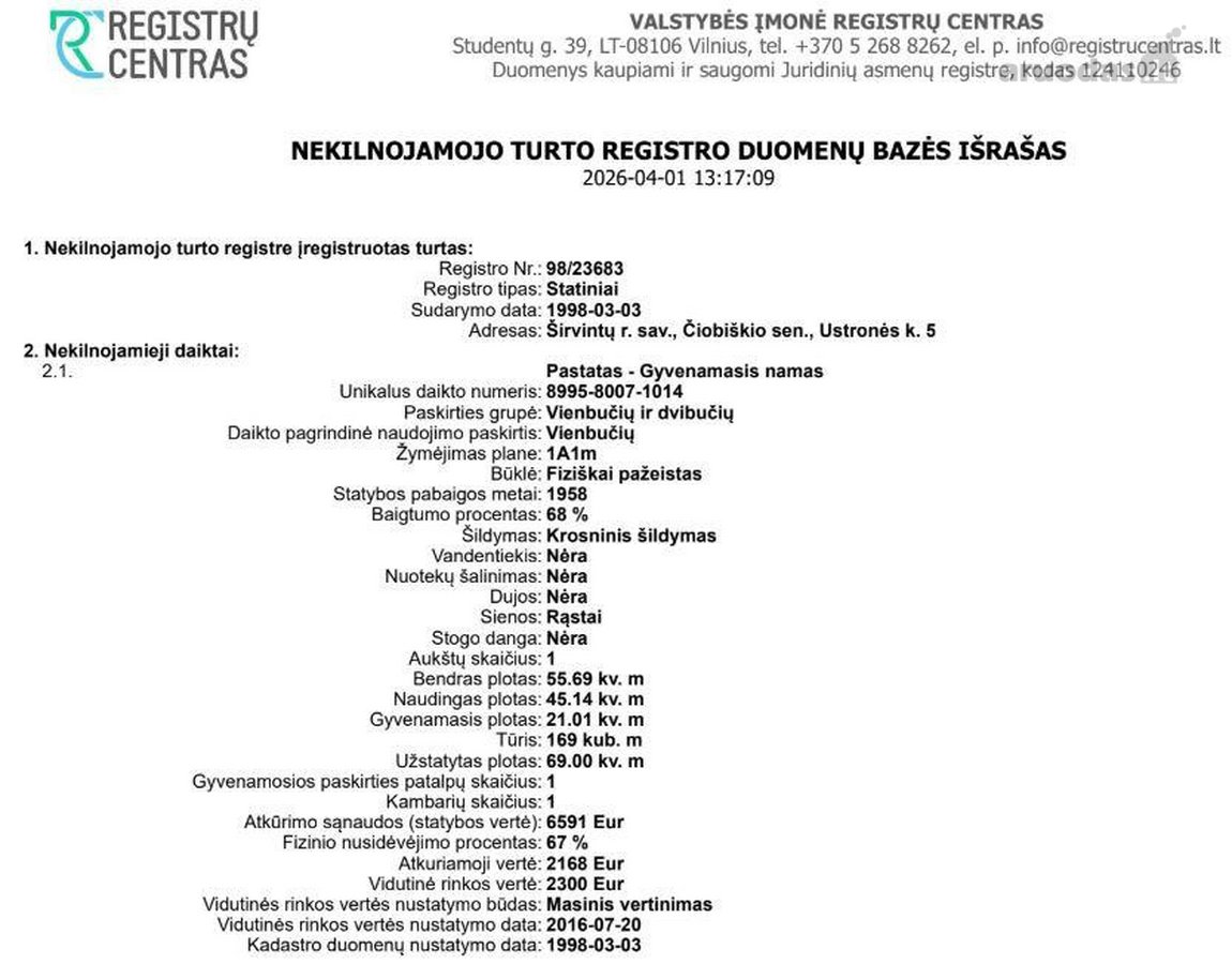 Parduodami pastato griuvėsiai su registruotu - nuotraukos Nr. 11