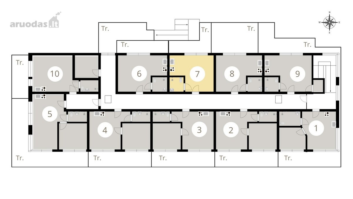 Nidos Centre, Parduodamas 1 Kambario Butas - nuotraukos Nr. 6