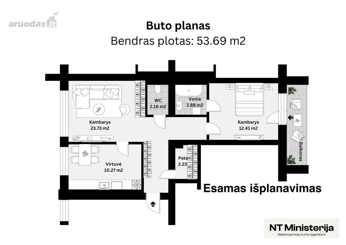 Parduodamas 2 Kambarių Butas, Ašmenos Gatvėje! - nuotraukos Nr. 20