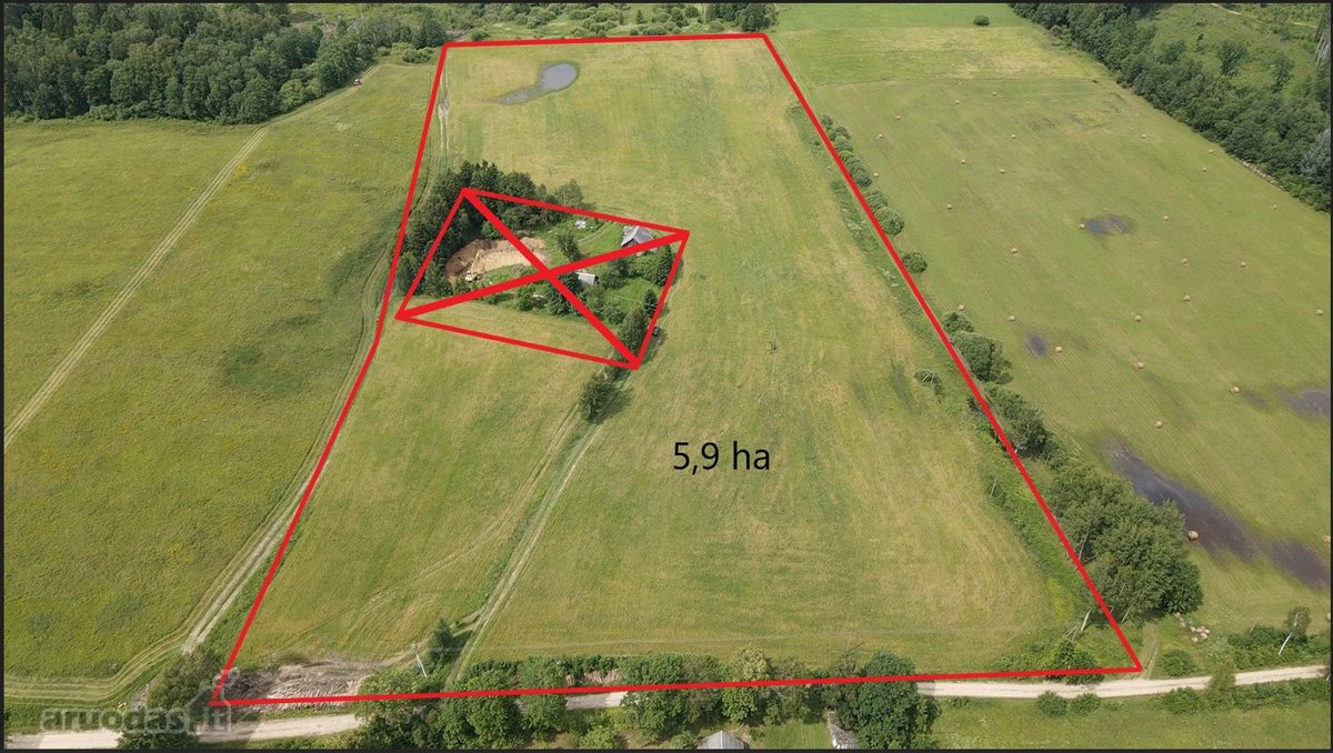 Parduodamas Dirbamas 5,9 ha žemės sklypas