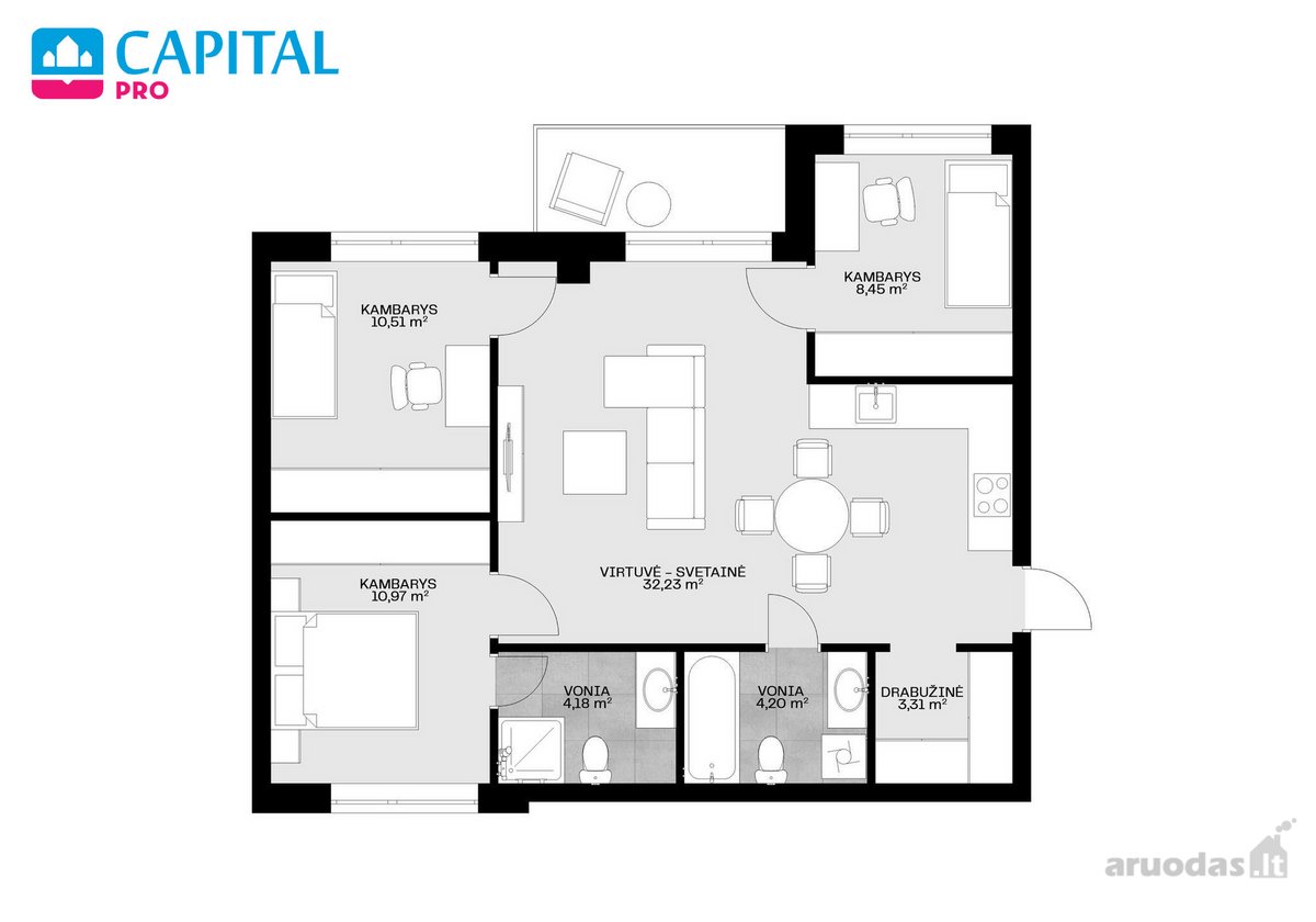 Parduodamas moderniai ir kokybiškai įrengtas - nuotraukos Nr. 51