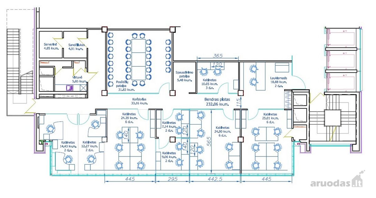 Išnuomojamos 232,06 kv. m. administracinės - nuotraukos Nr. 7