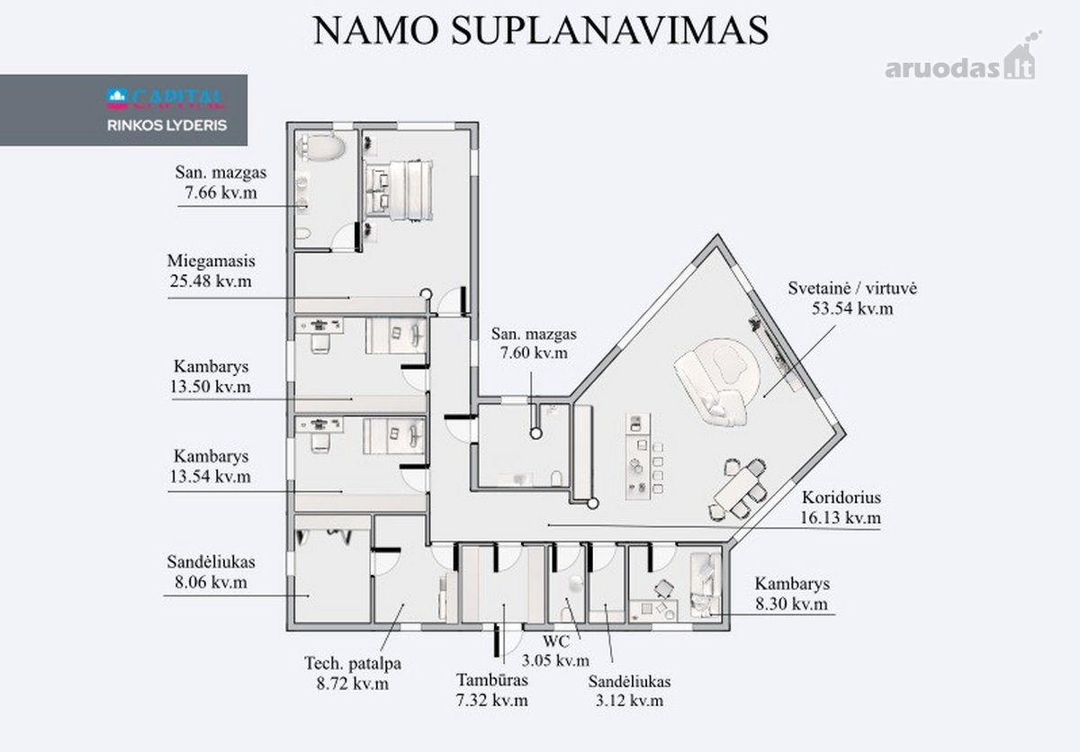 Vilniaus mieste parduodamas erdvus, modernaus - nuotraukos Nr. 18