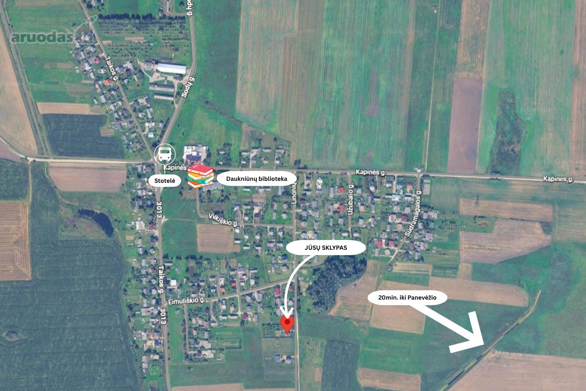 25 arų namų valdos sklypas Daukniūnuose – su - nuotraukos Nr. 8