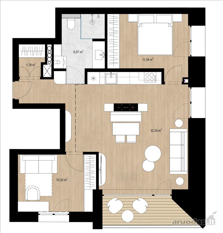 Parduodami dar negyventi apartamentai naujos - nuotraukos Nr. 21