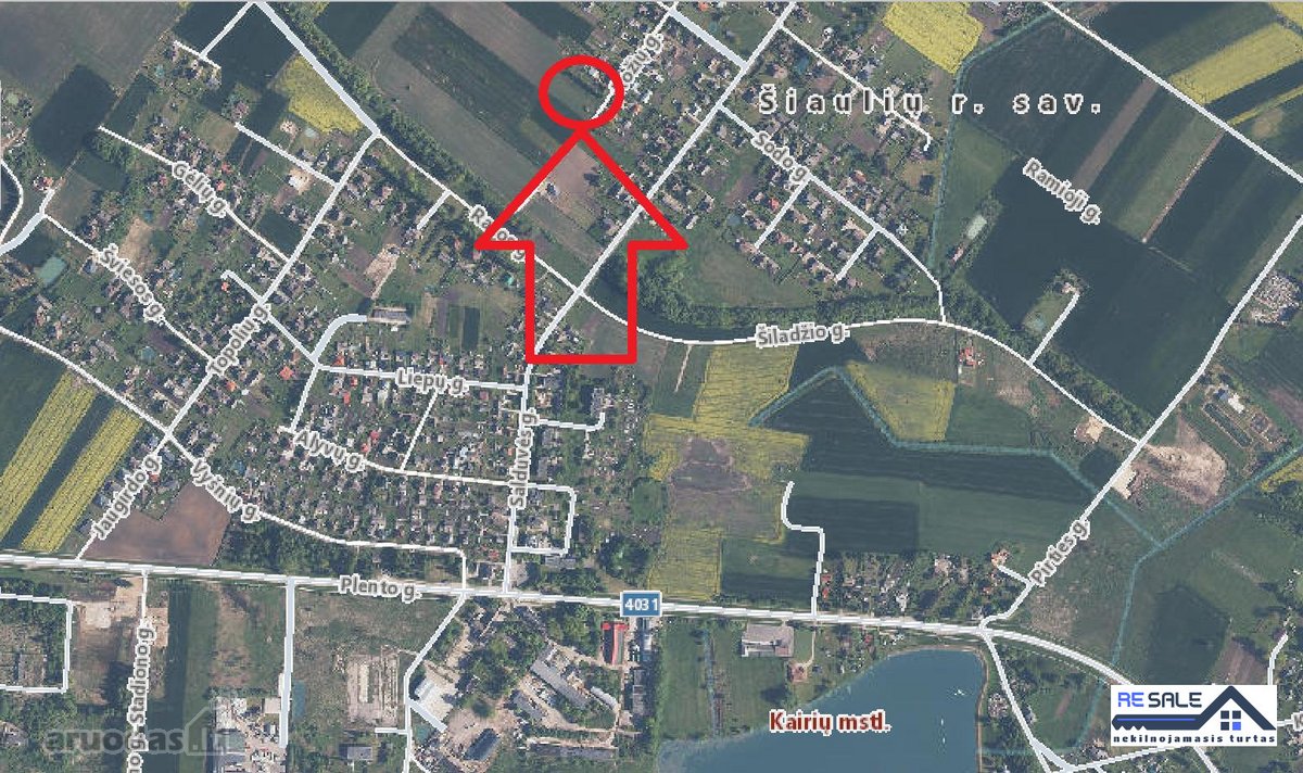 Namu valdos sklypas 8 arų Kairiuose Rožių g.