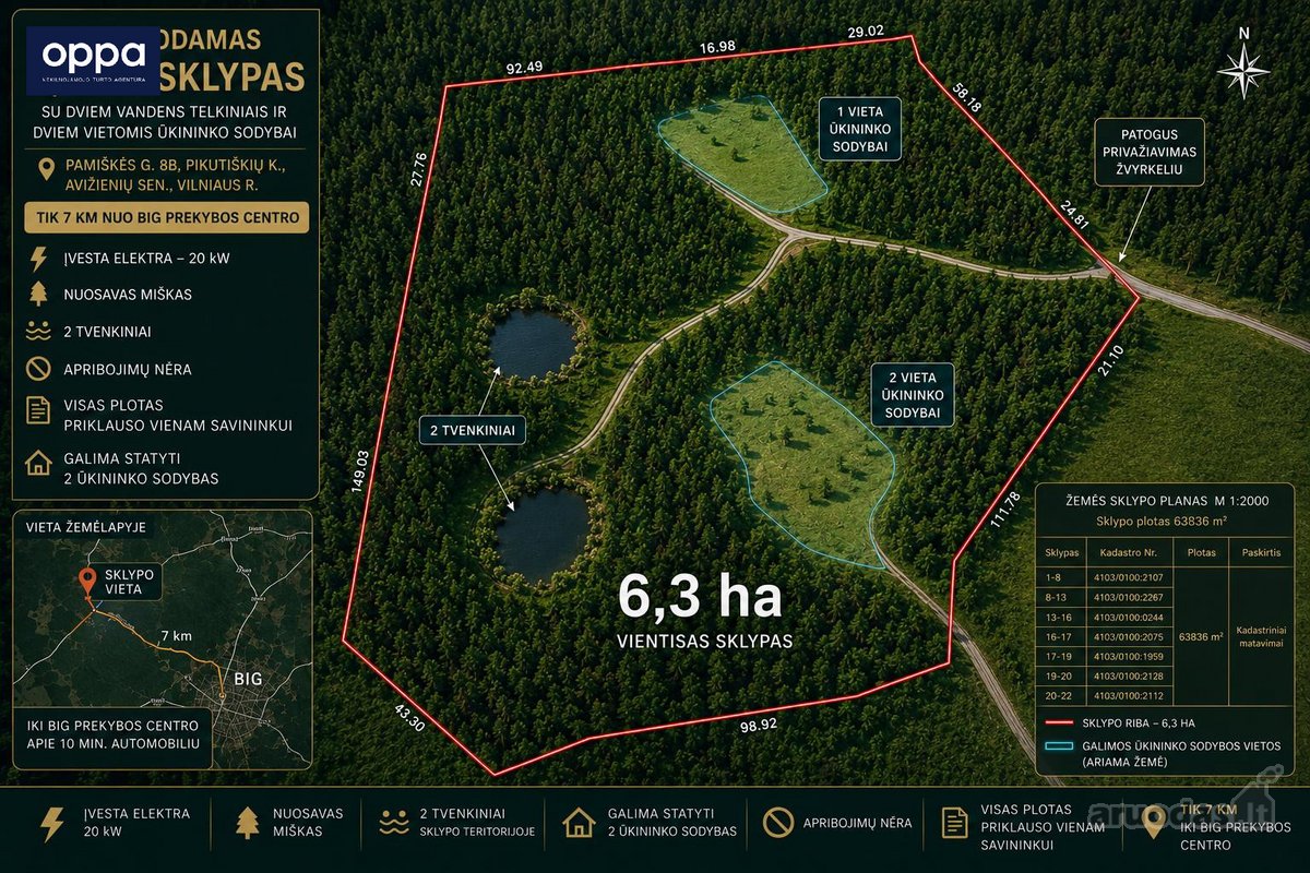 Parduodamas Išskirtinis 6,3 Ha Sklypas Su - nuotraukos Nr. 2