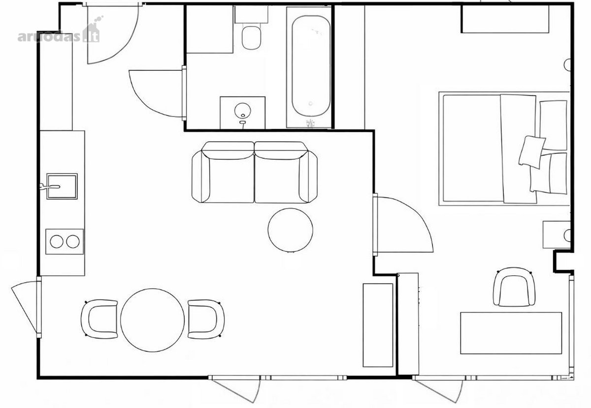 Parduodamas naujos statybos 40 m² butas - nuotraukos Nr. 24