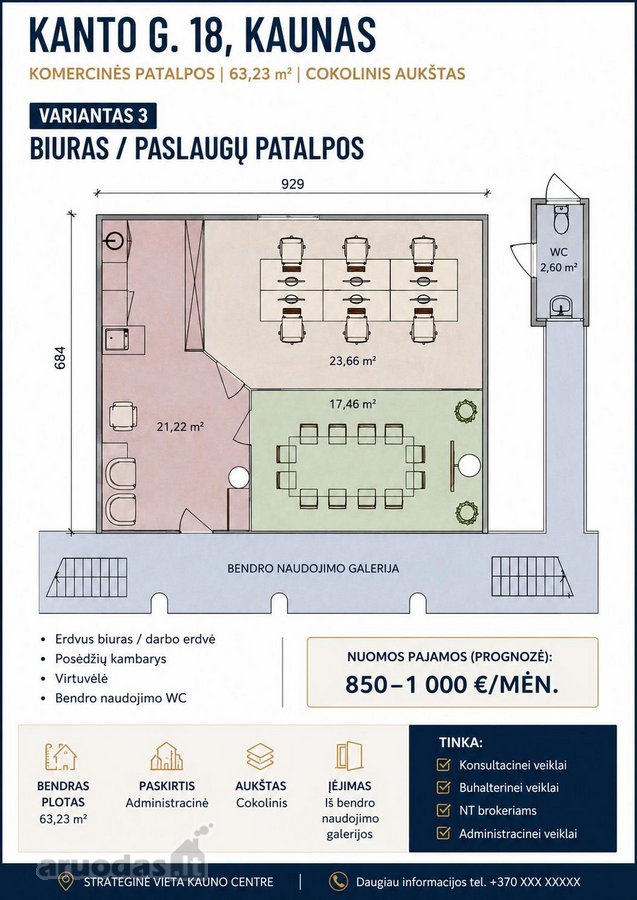 Parduodamos Komercinės Patalpos Kauno Centre - nuotraukos Nr. 3