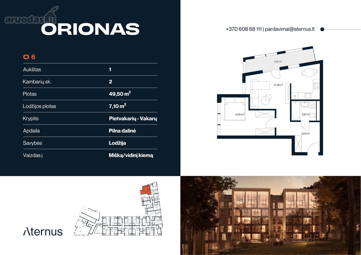 Butas Nr. 6 – erdvi lodžija, vakarinė saulė - nuotraukos Nr. 7