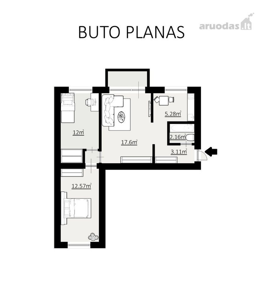 Parduodamas 3 kambarių butas su rūsiu Šilo g. - nuotraukos Nr. 17