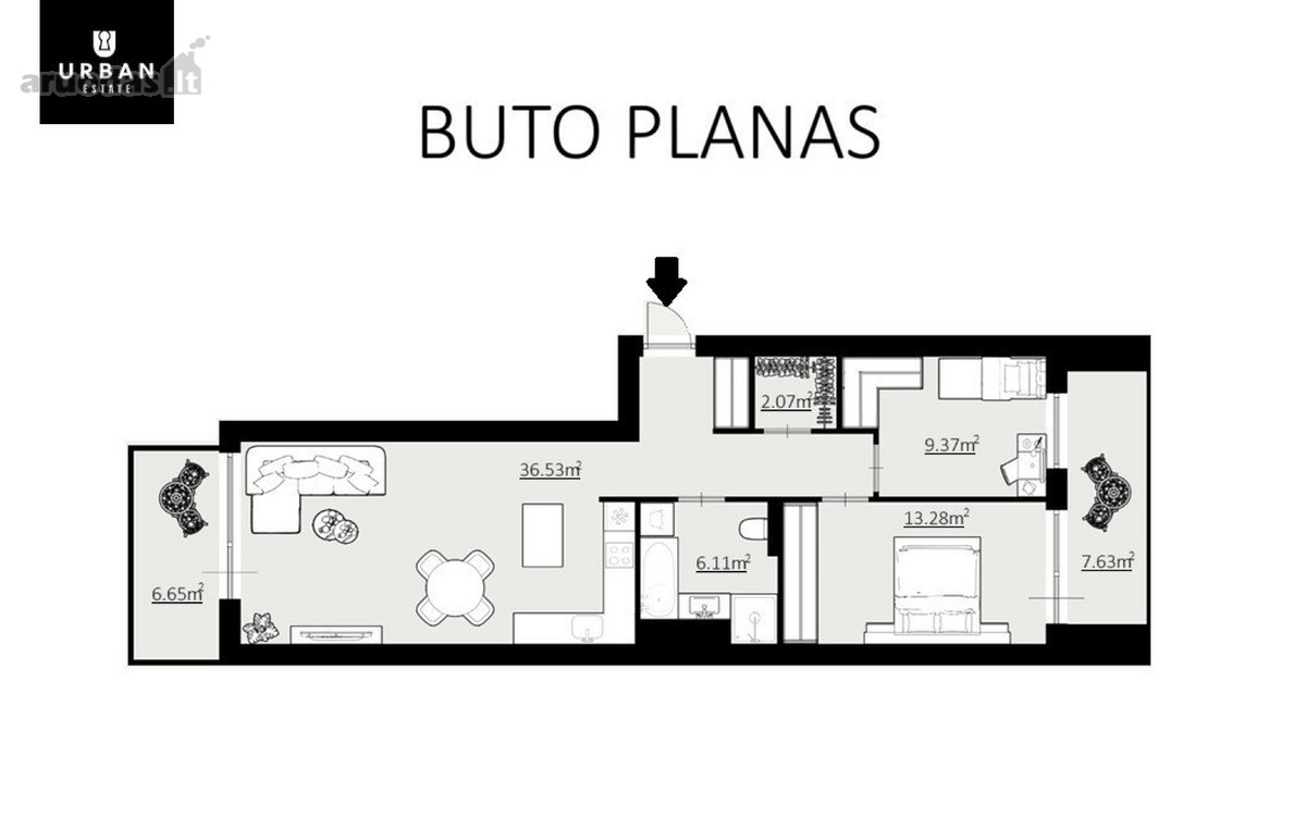 Stilingai Ir Kokybiškai Įrengtas Erdvus Butas - nuotraukos Nr. 36