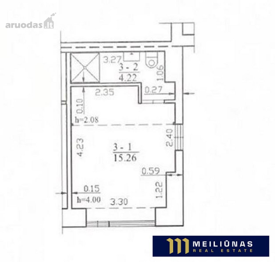 Parduodamas 28.23 kv.m ploto dalinės apdailos - nuotraukos Nr. 12