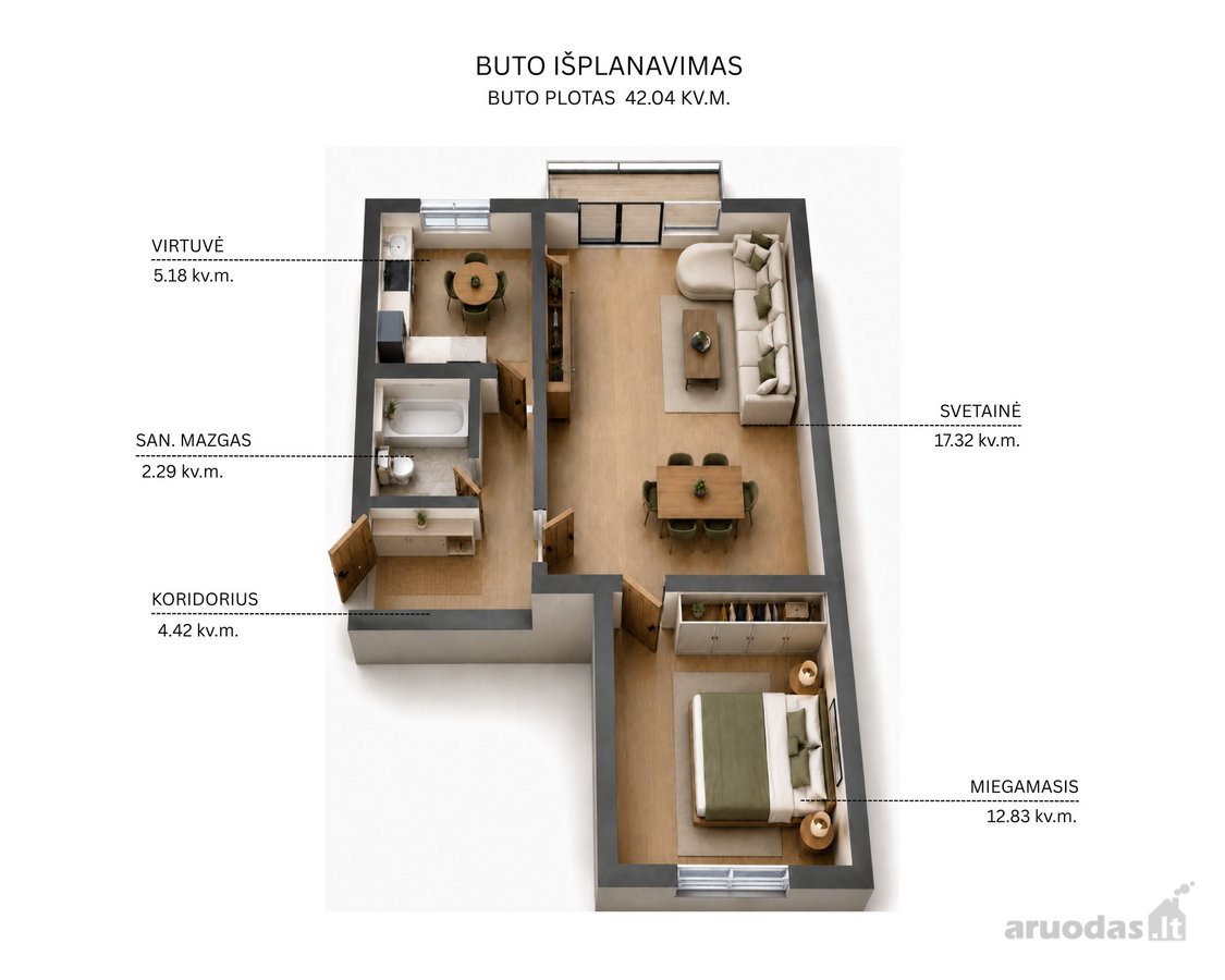 Parduodamas 2 kambarių butas Pramonės gatvėje - nuotraukos Nr. 18