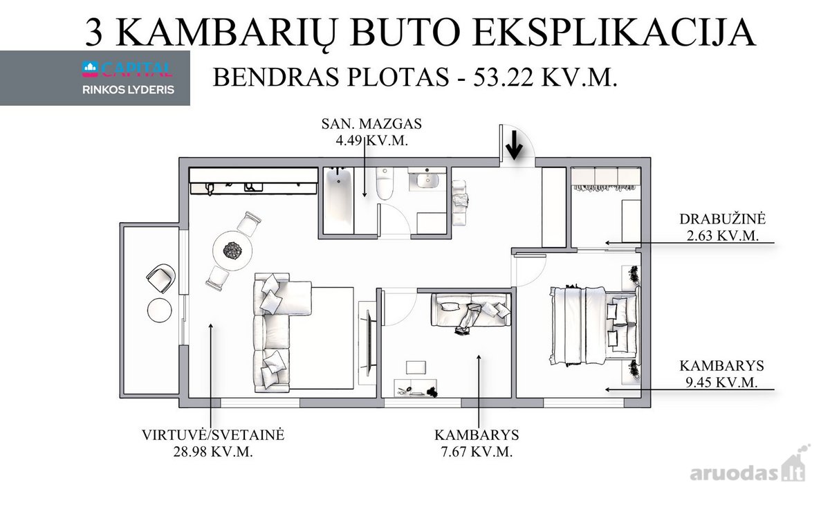 Išskirtinis 3 Kambarių Butas Kaukysos G. – - nuotraukos Nr. 26