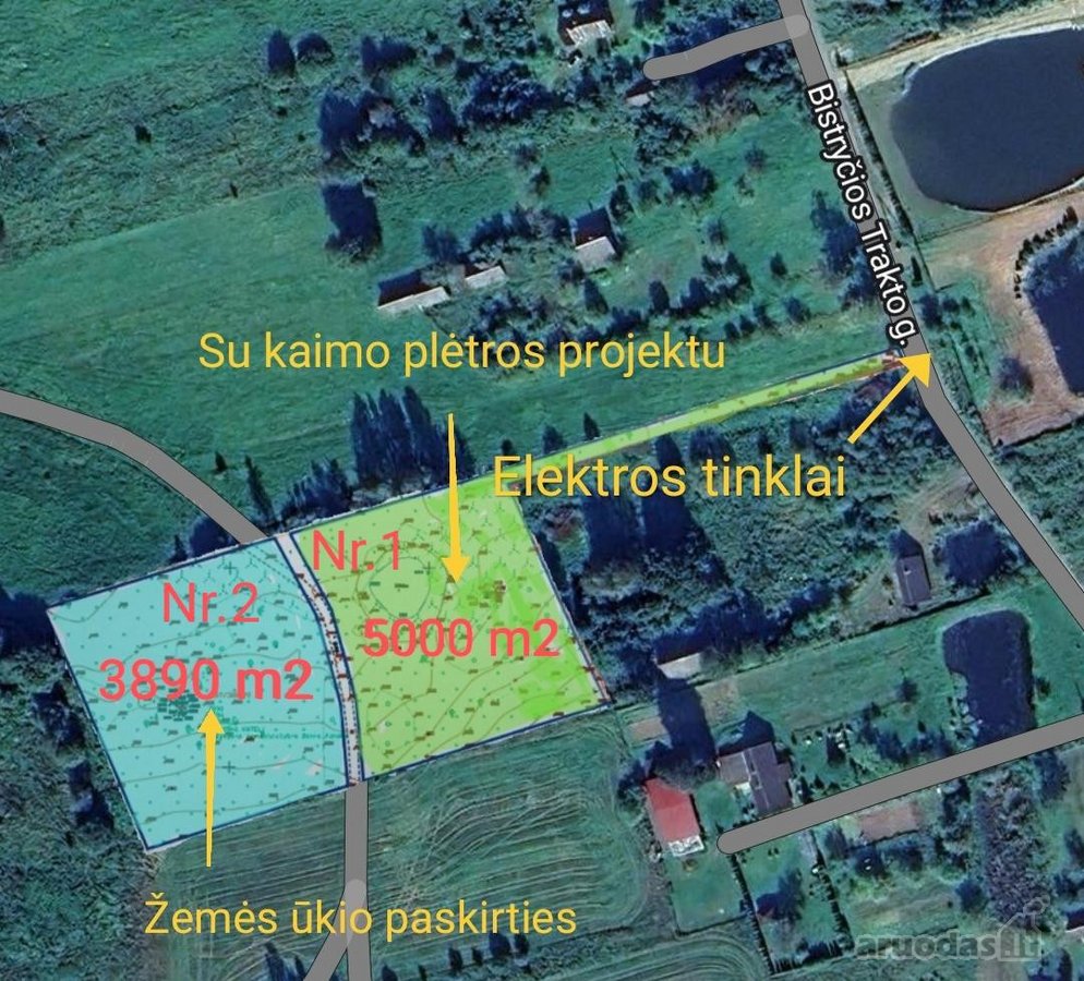 Parduodami Du Besiribojantys Sklypai Puntūzų - nuotraukos Nr. 2