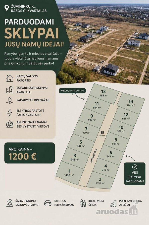 Parduodami namų valdos sklypai sparčiai
