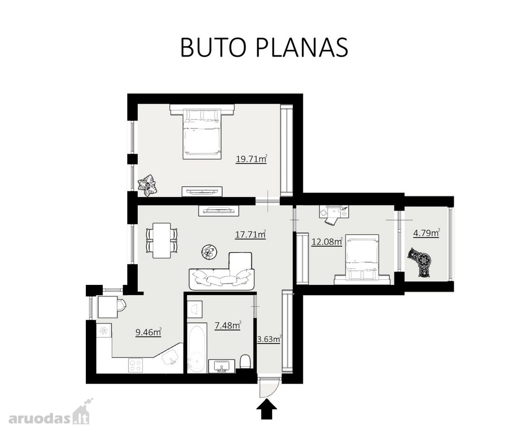Parduodamas 3 kambarių butas su rūsiu Kovo 11 - nuotraukos Nr. 19