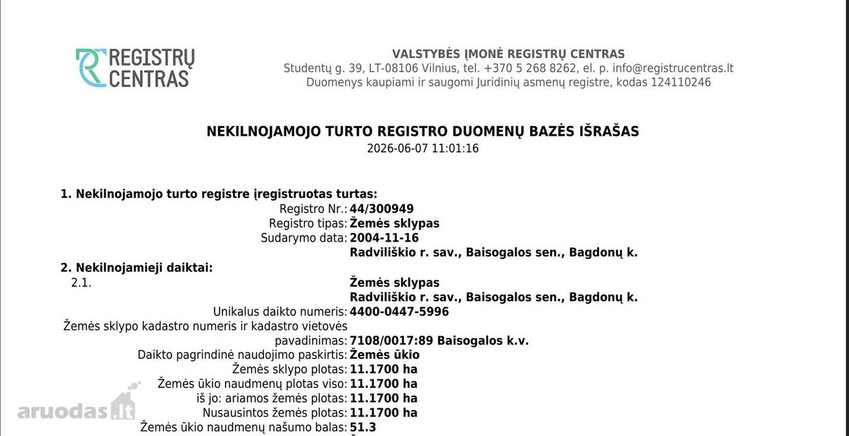 Parduodamas 11,17 ha žemės ūkio paskirties - nuotraukos Nr. 4