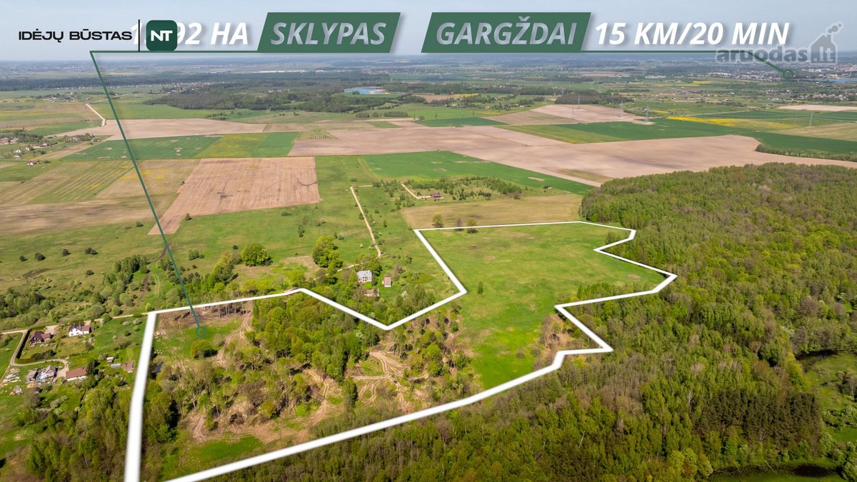 Parduodamas 13,92 Ha Sklypas Prie Minijos