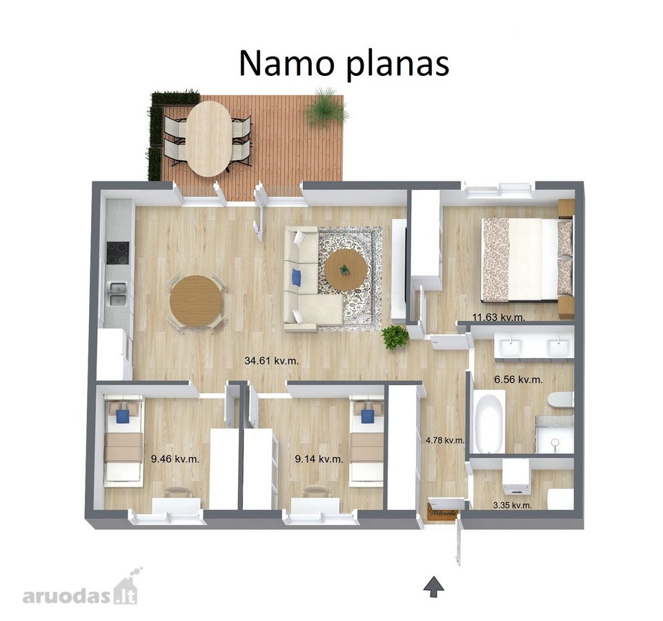 Parduodamas Pastatytas Sublokuotas Namas - nuotraukos Nr. 23