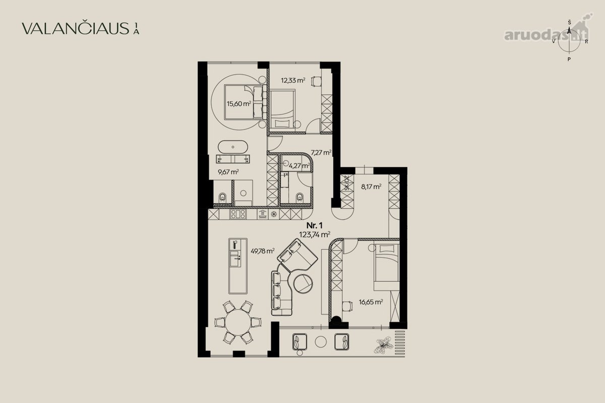 Valančiaus 1a – tai išskirtinių apartamentų - nuotraukos Nr. 3