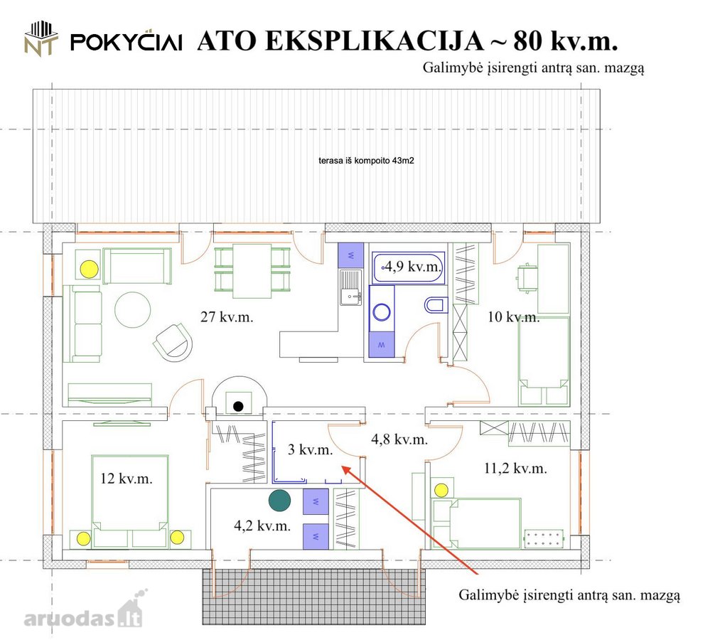 Individualus ir puikiai išplanuotas vieno - nuotraukos Nr. 8