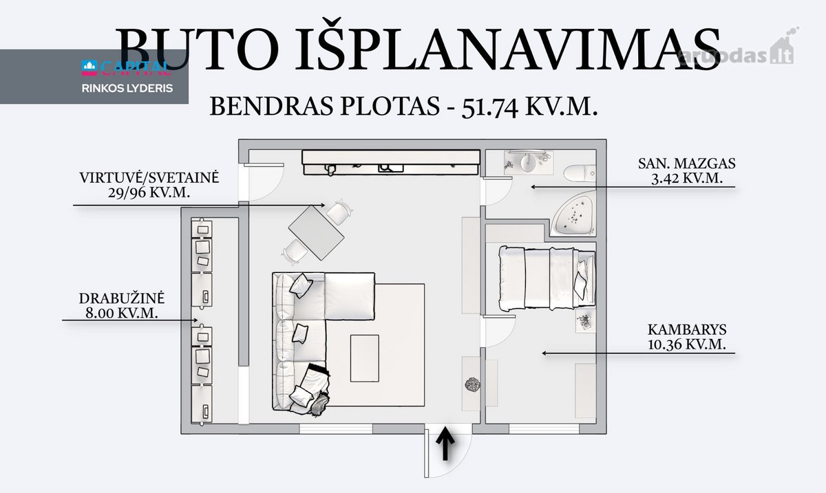 Parduodamas Jaukus 2 Kambarių Butas - nuotraukos Nr. 17