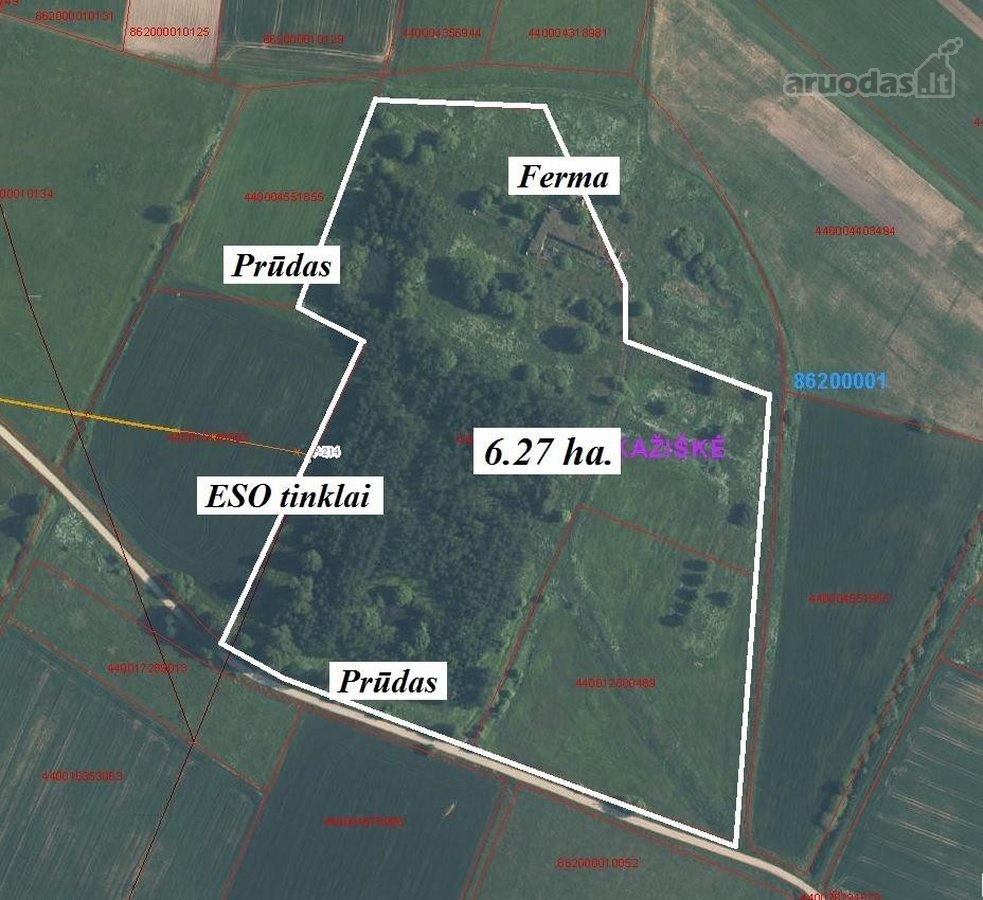 Parduodamas 6,27 ha ploto sklypas, esantis
