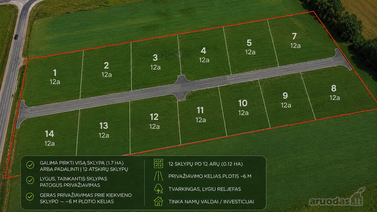 Parduodamas 1,78 Ha Namų Valdos Sklypas Šalia