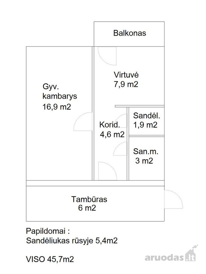 Išnuomojamas jaukus, šviesus, tvarkingas1 - nuotraukos Nr. 15