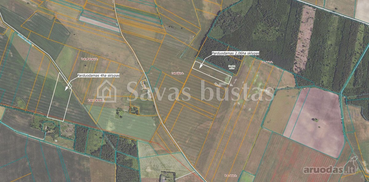 Parduodami du sklypai 4 ha ir 2,06 ha žemės