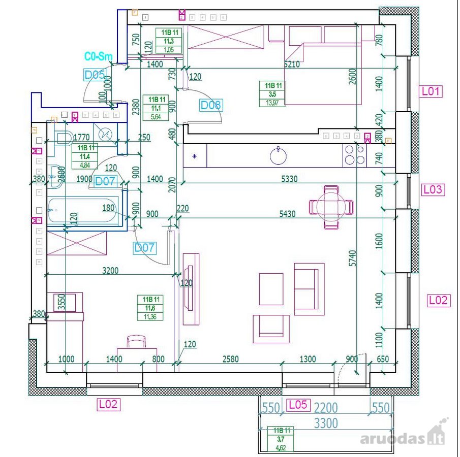 Parduodamas erdvus ir šviesus 3 kambarių (67 - nuotraukos Nr. 23