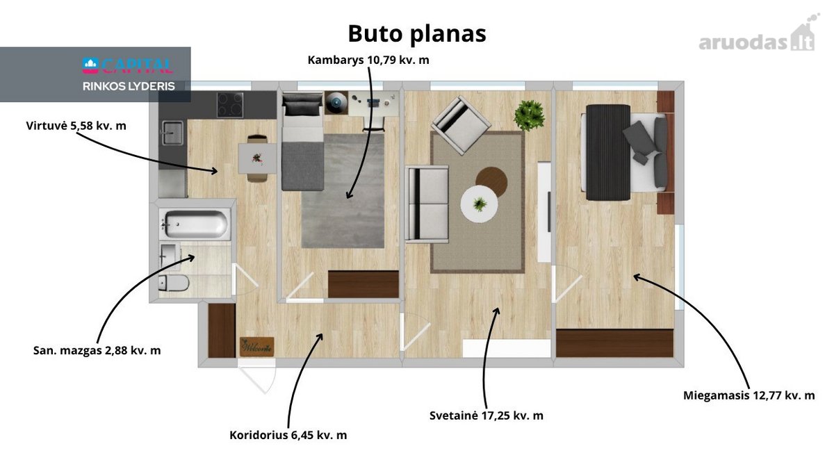 Parduodamas 3 Kambarių Butas Su Sandėliuku - nuotraukos Nr. 19