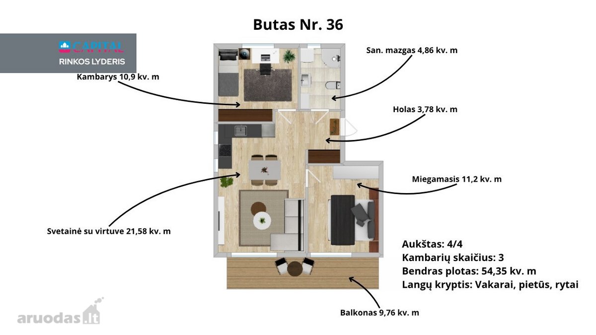 Naujas, Jaukus Ir Ekonomiškas Butų Projektas - nuotraukos Nr. 17