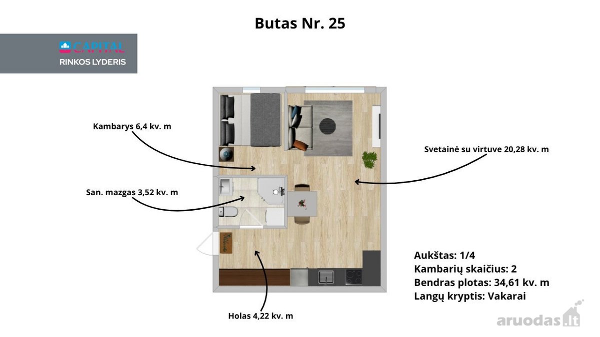 Naujas, Jaukus Ir Ekonomiškas Butų Projektas - nuotraukos Nr. 9