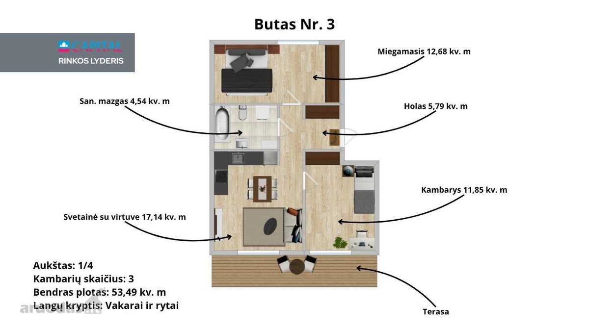 Naujas, Jaukus Ir Ekonomiškas Butų Projektas - nuotraukos Nr. 14