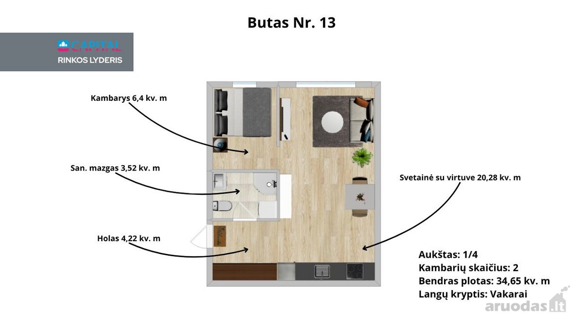 Naujas, Jaukus Ir Ekonomiškas Butų Projektas - nuotraukos Nr. 8