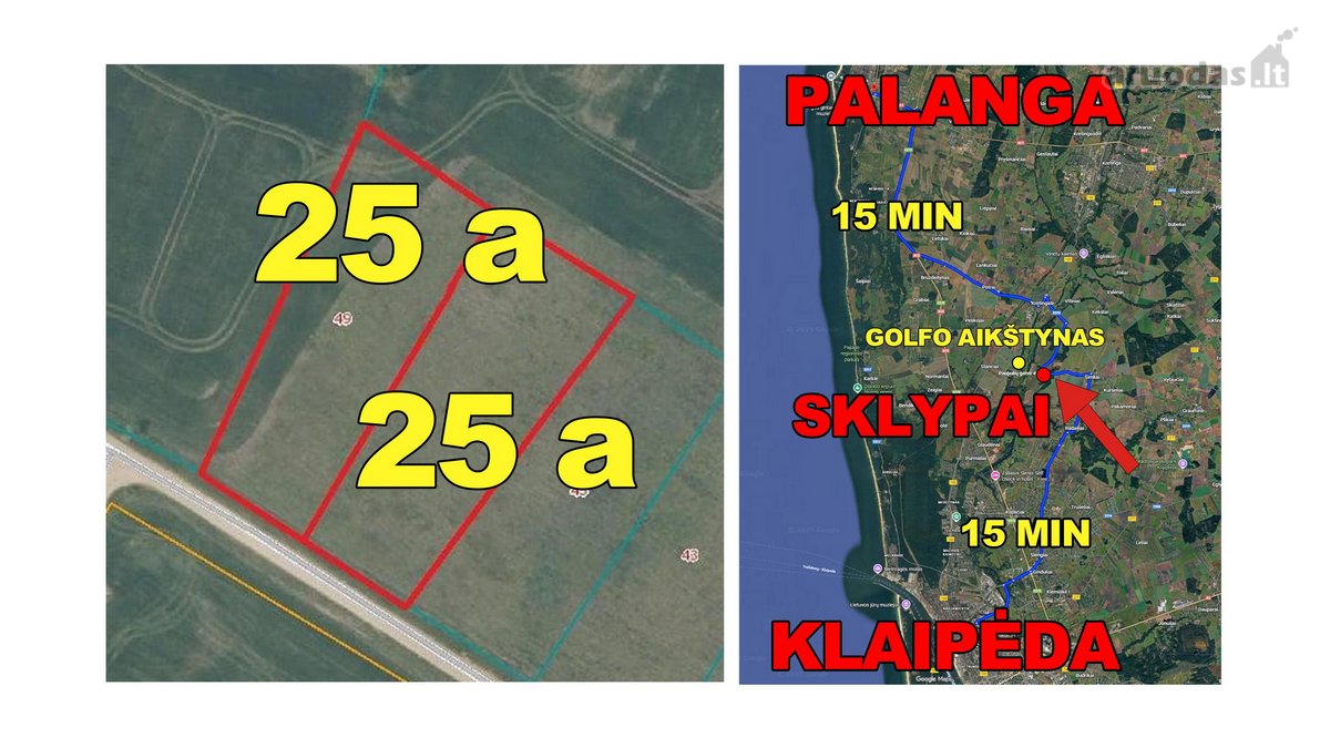 Du suformuoti sklypai (24,94 a ir 24,84 a)