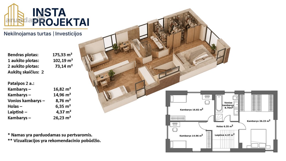 Erdvus 175 M² Vienbutis Namas Su Garažu Ir 10 - nuotraukos Nr. 21