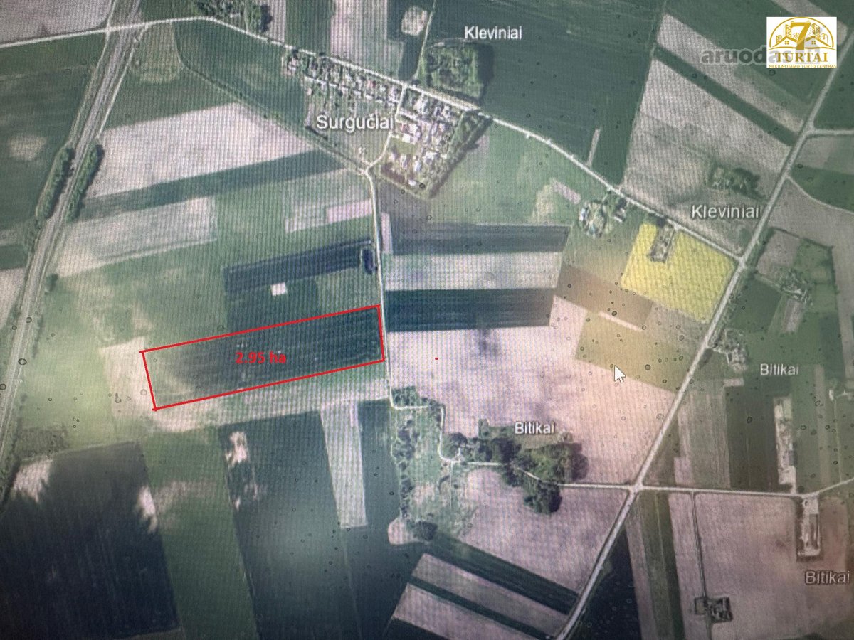 Parduodamas 2,95 ha žemės ūkio paskirties