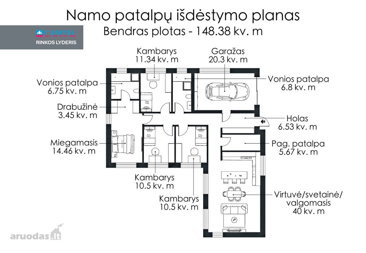 Parduodamas Pilnai Įrengtas 148 Kv. M. - nuotraukos Nr. 14