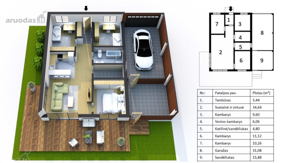 Parduodamas 127 m² Vieno Aukšto Namai Su 15 - nuotraukos Nr. 23