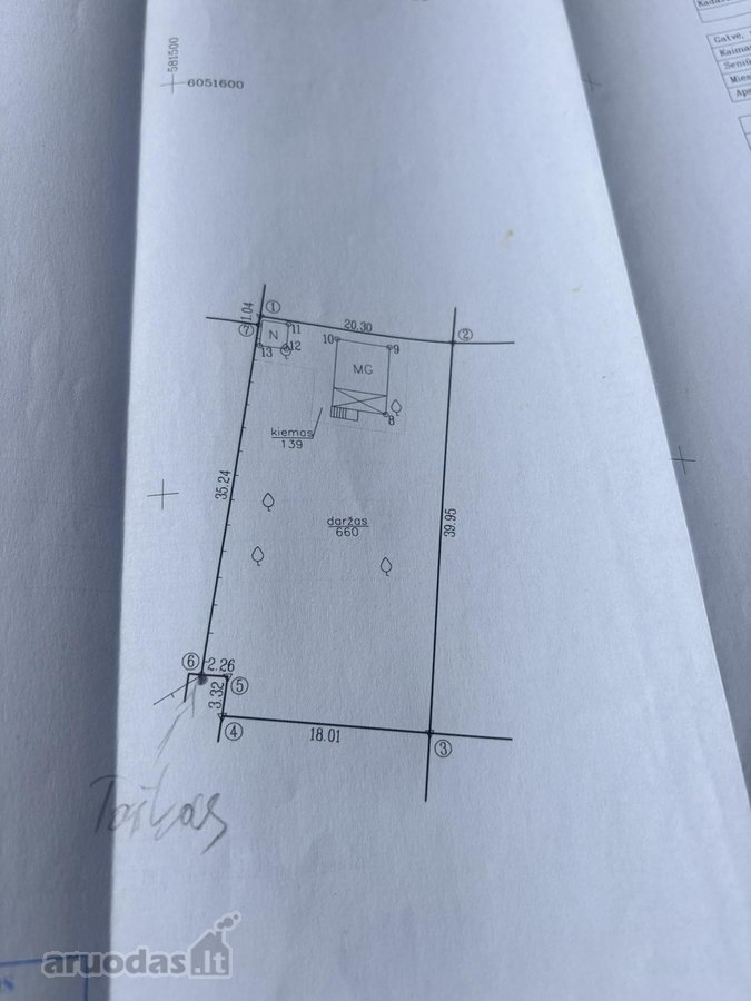 Parduodamas 8 a. sklypas su sodo namu,